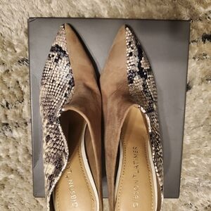 Gibson Latimer Tan and Snakeskin Heels